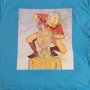 Hot-topic Men's Blue and Cream T-shirt